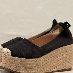 Black Espadrille Platform Shoes